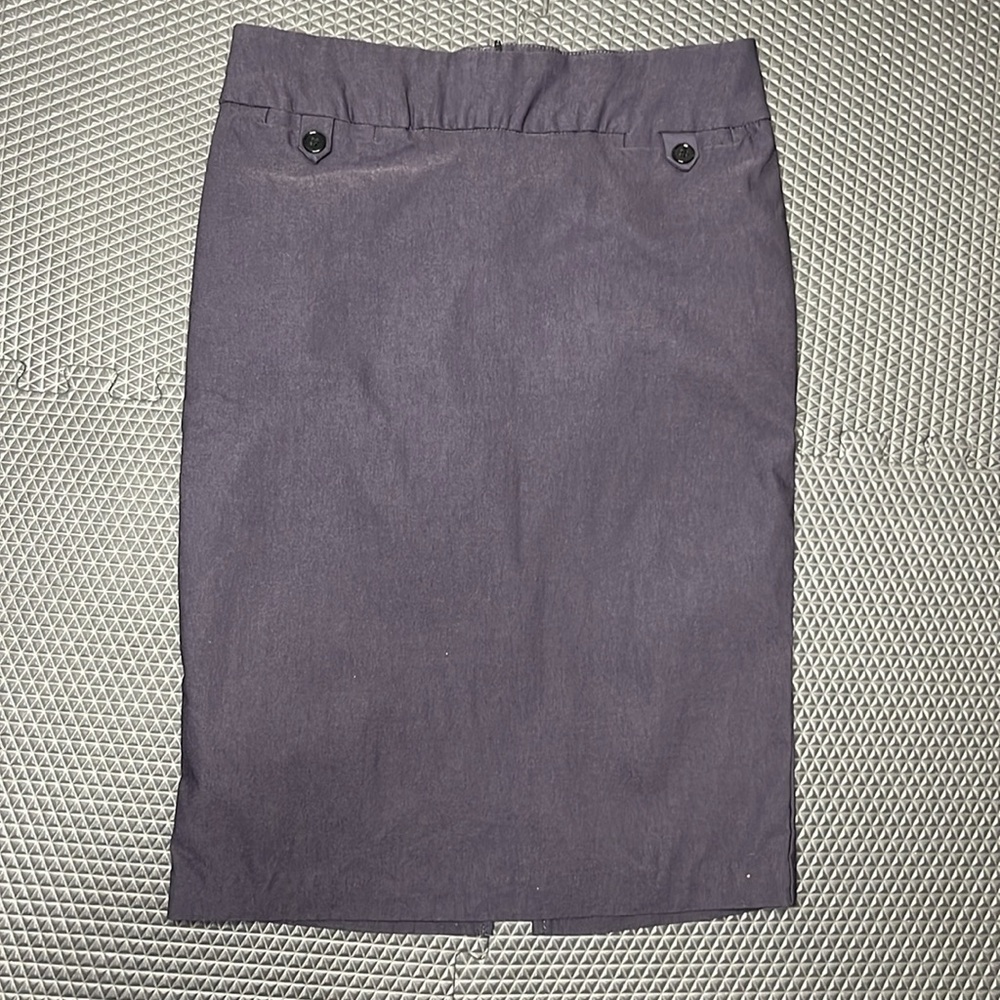 Dark gray button detailed Pencil Skirt